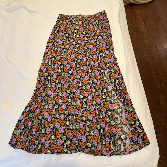 Philosophy Floral Midi Skirt with slit Medium, boho, anthropologie inspired - Picture 1 of 7